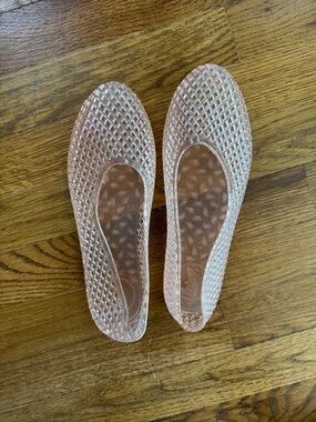 NWOT- Ancient Greek Women's Pink Jelly Ballet Flats - Transparent Slip-On Shoes